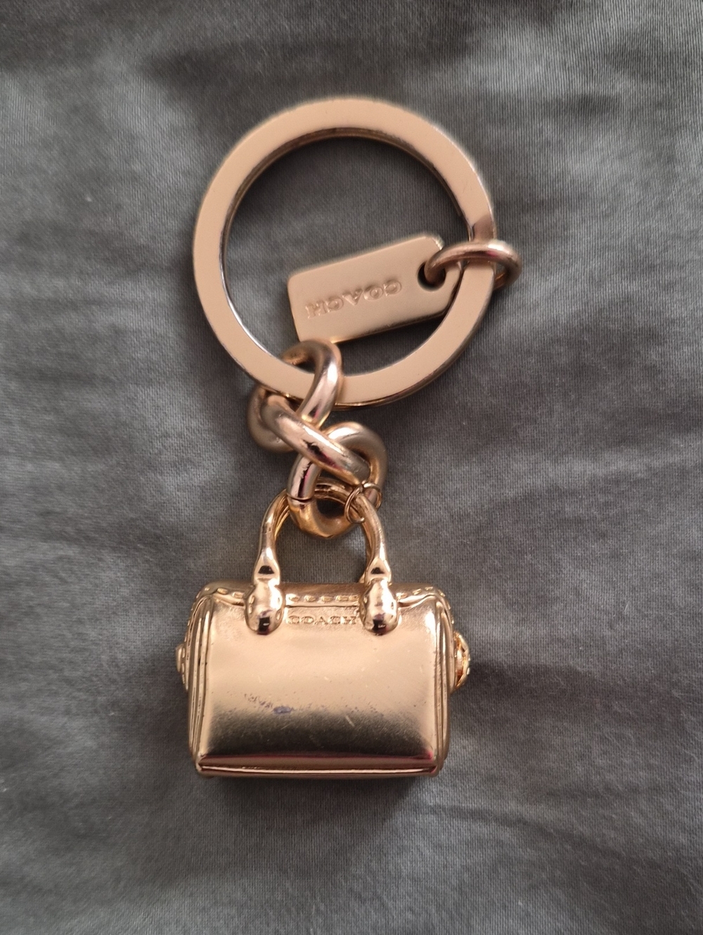 Coach  Gold Tone Mini Satchel Keychain